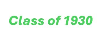 Class of 1930